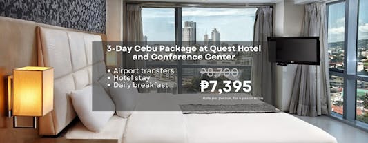 Fuss-Free 3-Day Cebu Package at Quest Hotel and Conference Center with Breakfast & Transfers