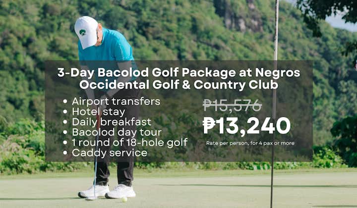 Fun 3-Day Bacolod Golf Package at Negros Occidental Golf & Country Club with Hotel, Tour & Transfers