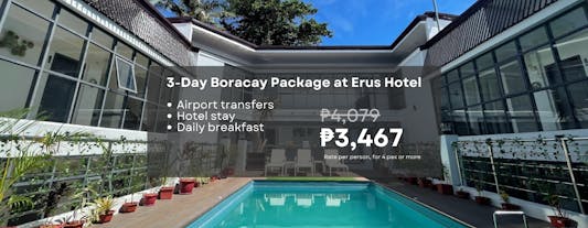Budget-Friendly 3-Day Boracay Package at Erus Hotel with Daily Breakfast & Airport Transfers