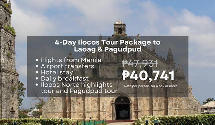 4-Day Ilocos Tour Package Laoag & Pagudpud with Airfare from Manila, Hotel & Transfers