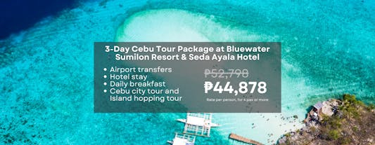 3D2N Cebu Bluewater Sumilon Island Resort & Seda Ayala Center Hotel Package with Transfers