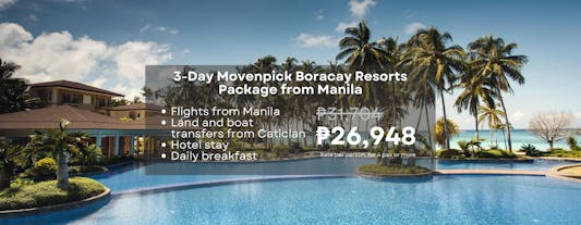 Relaxing 3-Day Boracay Package at 5-star Movenpick Resort & Spa with Airfare & Chocolate Hour