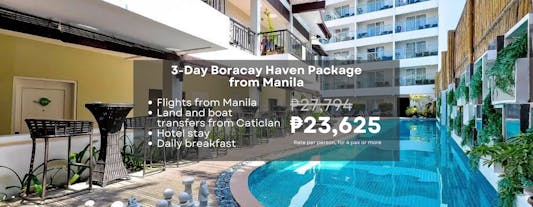 Cozy 3-Day Boracay Package at Boracay Haven Resort with Airfare from Manila, Breakfast & Transfers