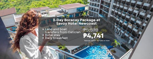 Hassle-Free 3-Day Boracay Package at Savoy Hotel Newcoast with Breakfast & Transfers