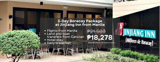 Hassle-Free 3-Day Boracay Package at Jinjiang Inn with Airfare, Breakfast & Transfers