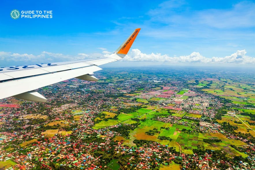 Cebu pacific airplane above Philippines