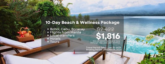 10-Day Relaxing Beach & Wellness Tour Package to Bohol, Cebu & Boracay from Manila