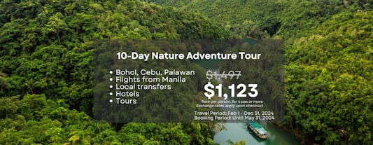 Fun 10-Day Nature & Adventure Tour Package to Bohol, Cebu, El Nido & Puerto Princesa Palawan