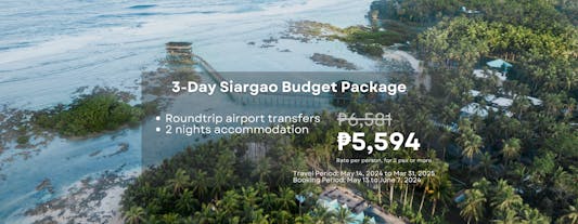 3-Day Relaxing Budget Island Package to Siargao with Accommodations & Airport Transfers