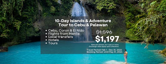 Exciting 10-Day Islands & Adventure Tour Package to Cebu, Coron & El Nido Palawan from Manila