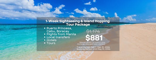 Remarkable 1-Week Sightseeing & Island Hopping Tour Package to Puerto Princesa, Cebu & Boracay