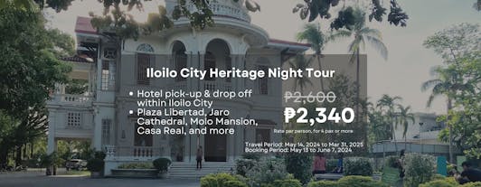 Iloilo City Night Tour to Old Mansions and Heritage Landmarks with Hotel Transfers