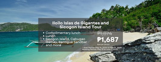 Iloilo Islas de Gigantes & Sicogon Island Hopping Shared Tour with Lunch