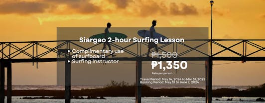 Siargao 2-Hour Surfing Lesson with Surfboard & Instructor