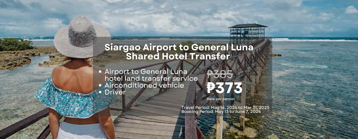 Siargao Airport to/from Any Hotel in General Luna | Shared Transfers