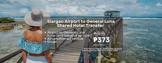 Siargao Airport to/from Any Hotel in General Luna | Shared Transfers