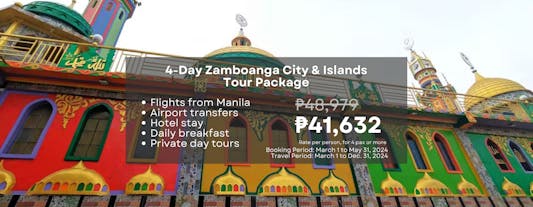 Guided 4-Day Zamboanga City & Islands Tour Package from Manila with Hotel & Daily Breakfast