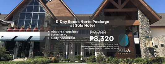 Hassle-Free 3-Day Ilocos Norte Package at Sola Hotel with Breakfast, & Transfers