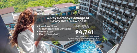 Hassle-Free 3-Day Boracay Package at Savoy Hotel Newcoast with Breakfast & Transfers