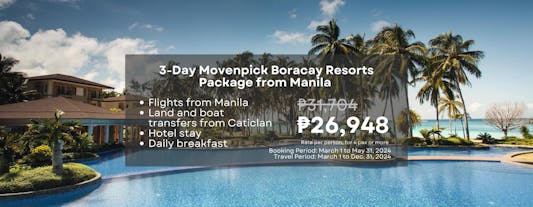 Relaxing 3-Day Boracay Package at 5-star Movenpick Resort & Spa with Airfare & Chocolate Hour