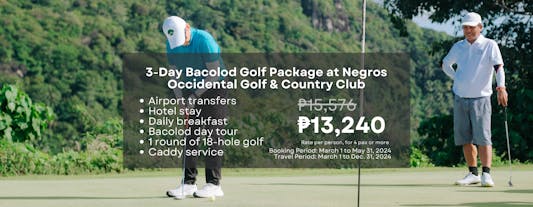 Fun 3-Day Bacolod Golf Package at Negros Occidental Golf & Country Club with Hotel, Tour & Transfers
