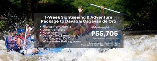 Thrilling 1-Week Sightseeing & Adventure Tour Package to Davao & Cagayan de Oro from Manila