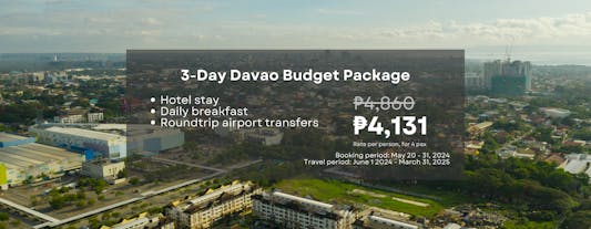 Hassle-Free 3-Day Davao Budget Package with Hotel, Daily Breakfast & Airport Transfers
