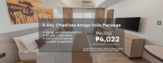 Stress-Free 3-Day Citadines Amigo Iloilo Package with Daily Breakfast