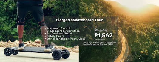 Siargao Electric Skateboard Sunset Tour with Guide & Safety Gear