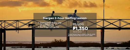 Siargao 2-Hour Surfing Lesson with Surfboard & Instructor