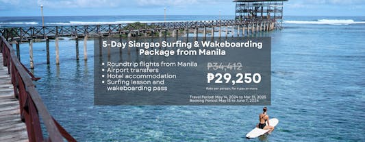 Epic 5-Day Surfing & Wakeboarding Package to Siargao with Airfare, Accommodations & Transfers
