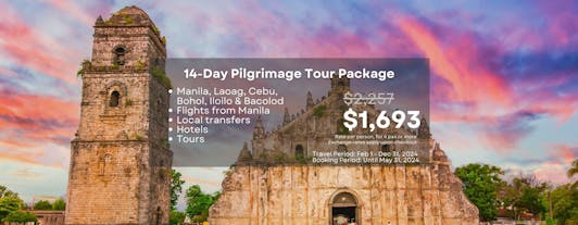 Enlightening 14-Day Pilgrimage Tour Package to Laoag, Cebu, Bohol, Iloilo & Bacolod from Manila