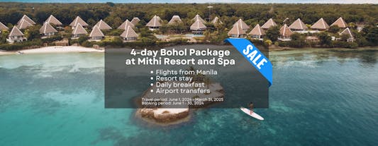 Relaxing 4-Day Beachfront Mithi Resort Bohol Package from Manila