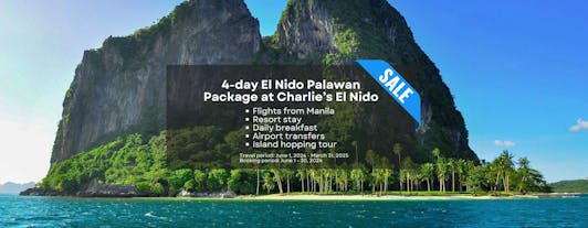 Fun-filled 4-Day El Nido Palawan Package at Charlie's El Nido with Island Hopping & Airfare