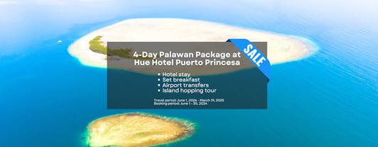 Exciting 4-Day Palawan Package at Hue Hotel Puerto Princesa with Island Hopping Tour & Breakfast