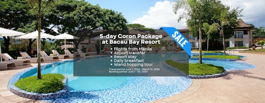 Stress-Free 5-Day Coron Palawan Package at Bacau Bay Resort with Flights from Manila