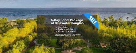 4-Day Luxury Bohol Bluewater Panglao Resort Package with Daily Breakfast & Airport Transfers