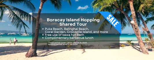 Boracay Island Hopping Shared Tour with Lunch & Snorkeling Package