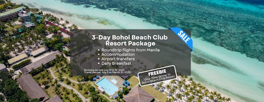 All-In 3-Day Bohol Beach Club Resort Package with Airfare from Manila, Breakfast & Transfers