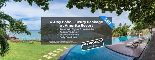 Luxury 4-Day Bohol Package at Amorita Resort with Airfare from Manila, Breakfast & Transfers