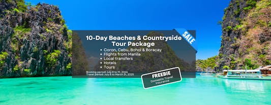 Scenic 10-Day Beaches & Countryside Tour Package to Coron, Cebu, Bohol & Boracay from Manila