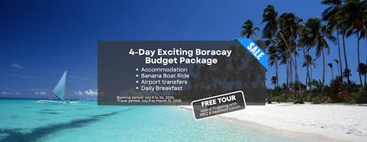 Exciting 4-Day Boracay Package with Accommodations, Transfers, Breakfast & Banana Boat Ride