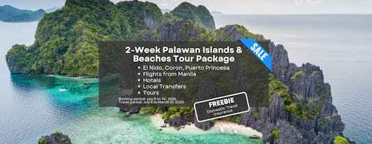 2-Week Stunning Islands & Beaches Tour Package to Coron, Puerto Princesa & El Nido Palawan