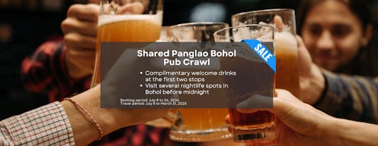Shared Panglao Bohol Pub Crawl with Welcome Drinks