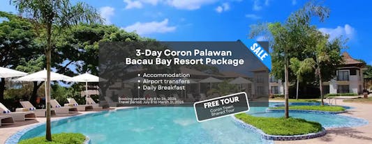 Premium 3-Day Coron Palawan Package at Bacau Bay Resort with Daily Breakfast & Airport Transfers