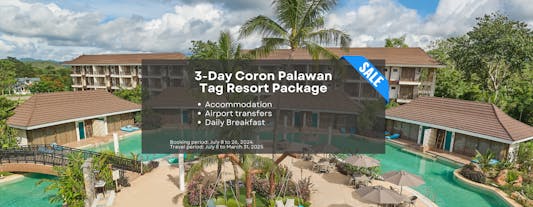 Relaxing 3-Day TAG Resort Coron Palawan Package with Daily Breakfast & Airport Transfers