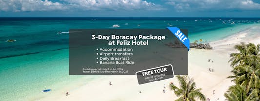 Fun 3-Day Boracay Package at 4-star Feliz Hotel with Airport Transfers & Banana Boat Ride