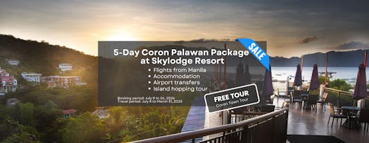 Low-Cost 5-Day Coron Palawan Package at Skylodge Resort with Island Hopping Tour & Daily Breakfast