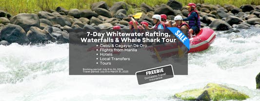 Thrilling 7-Day Whitewater Rafting, Waterfalls & Whale Shark Package to Cebu & Cagayan de Oro