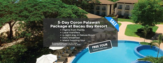 Stress-Free 5-Day Coron Palawan Package at Bacau Bay Resort with Flights from Manila